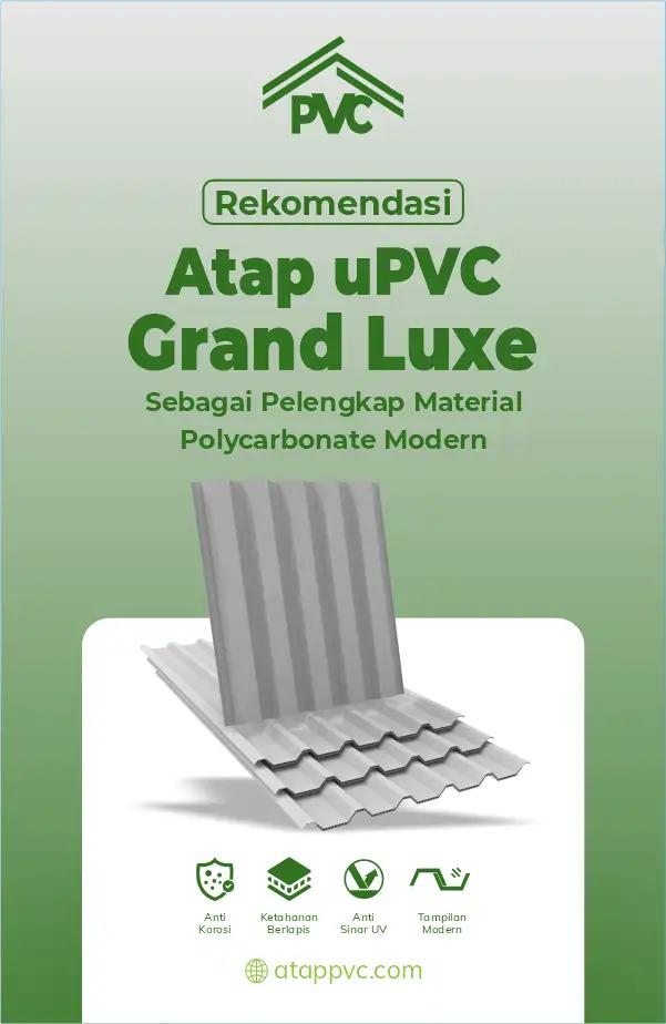 Rekomendasi Atap uPVC Grand Luxe sebagai Pelengkap Material Polycarbonate Modern